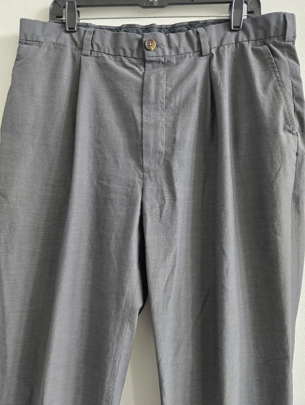 Brooks Brothers St Andrews Links Dress Pants Mens 38x32 Gray Pleated Cuffed